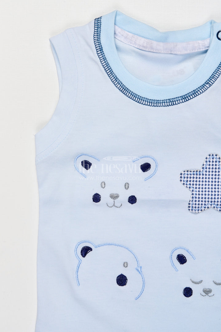 The Nesavu Boys Casual Set Toddler Boy Cotton Casual Set for Outings and Everyday Comfort Nesavu Nesavu toddler boy embroidered shirt cotton shorts set daily wear outings