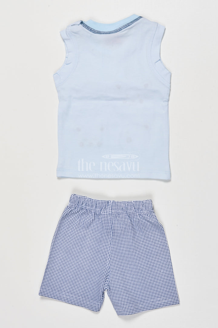 The Nesavu Boys Casual Set Toddler Boy Cotton Casual Set for Outings and Everyday Comfort Nesavu Nesavu toddler boy embroidered shirt cotton shorts set daily wear outings