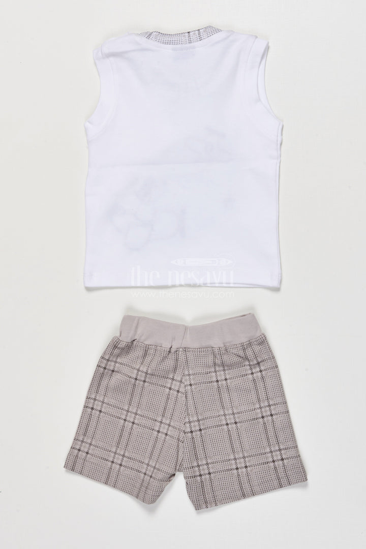 The Nesavu Boys Casual Set Toddler Boy Cotton Co-ord Set for Playful Daytime Dressing Nesavu Nesavu toddler boy cotton outfit set printed top shorts active everyday wear