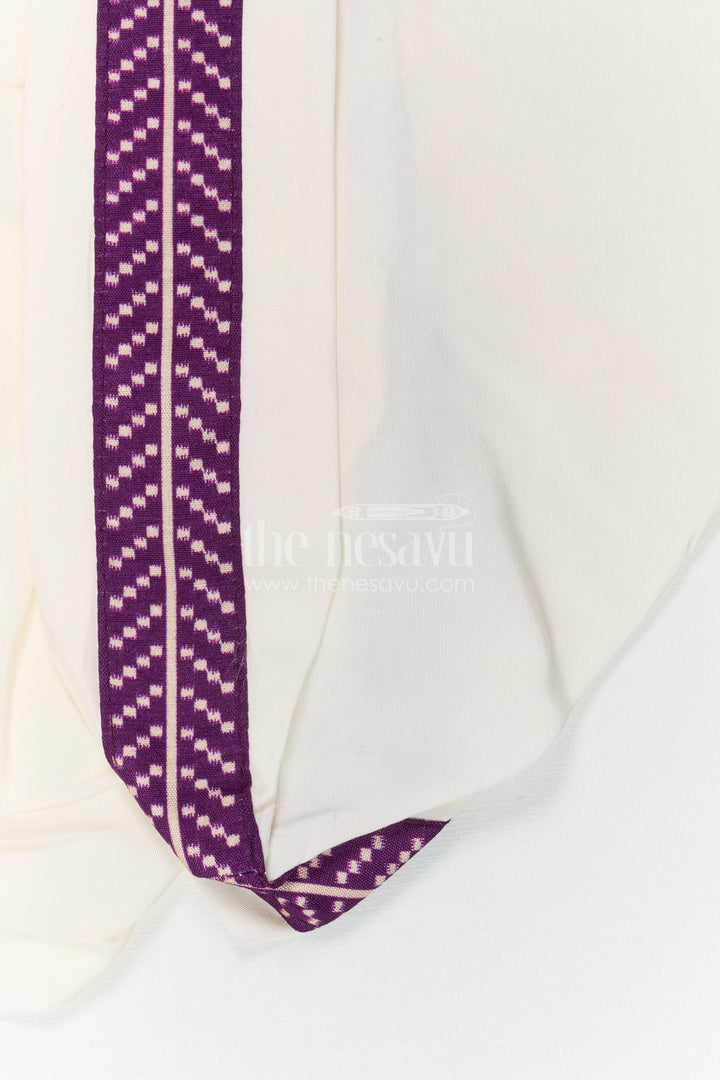 The Nesavu Boys Dothi Set Toddler Boy Dhoti Set for Festivals and Cultural Celebrations Nesavu Nesavu Toddler Boy Dhoti Set For Festivals With Digital Print Top And Comfortable Traditional Outfit