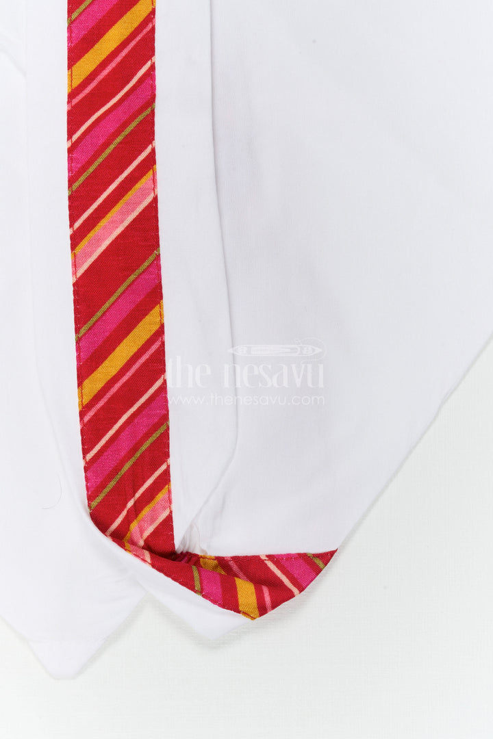 The Nesavu Boys Dothi Set Toddler Boy Dhoti Set for Festive Gatherings and Cultural Events Nesavu Nesavu Toddler Boy Dhoti Set For Festive Gatherings With Floral Digital Print Top And Comfortable Ethnic Wear