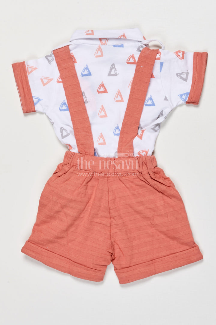 The Nesavu Boys Casual Set Toddler Boys Casual Cotton Outfit with Printed Tee and Shorts Nesavu Nesavu toddler boys printed cotton t-shirt shorts outfit everyday comfort active play