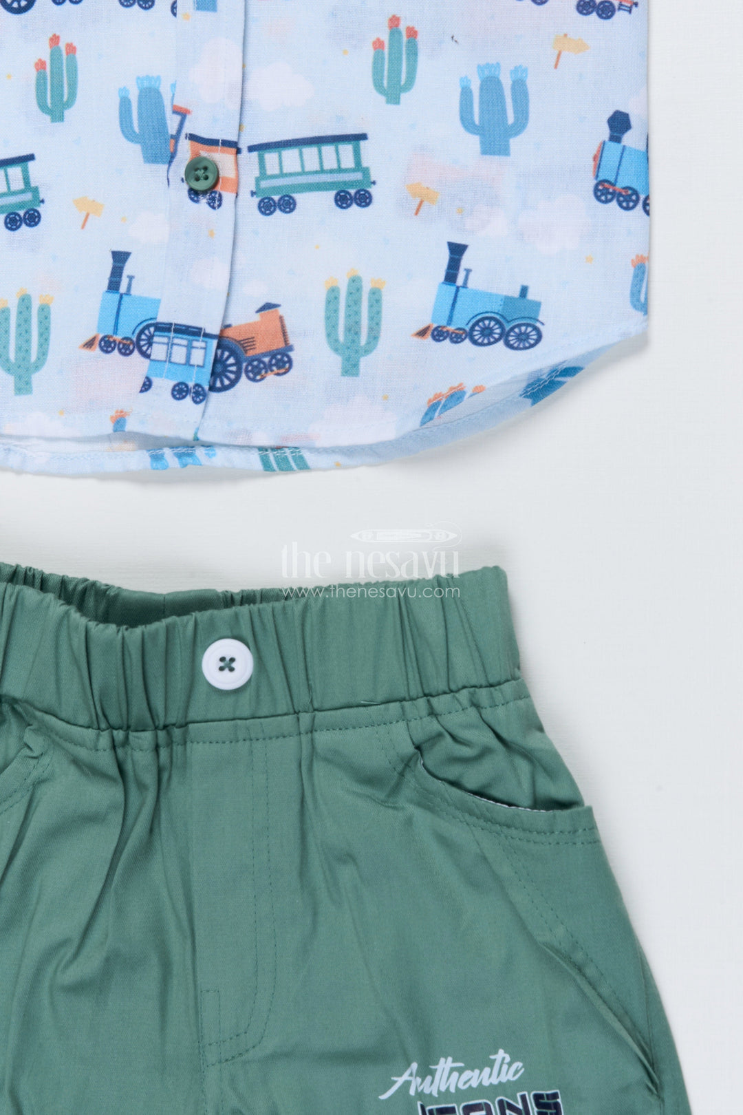 The Nesavu Boys Casual Set Toddler Boys Casual Set with Digital Print for Travel and Daycare Wear Nesavu Nesavu toddler boys printed cotton casual set daycare playtime everyday fun