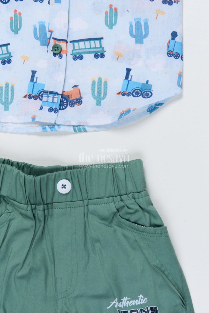 The Nesavu Boys Casual Set Toddler Boys Casual Set with Digital Print for Travel and Daycare Wear Nesavu Nesavu toddler boys printed cotton casual set daycare playtime everyday fun