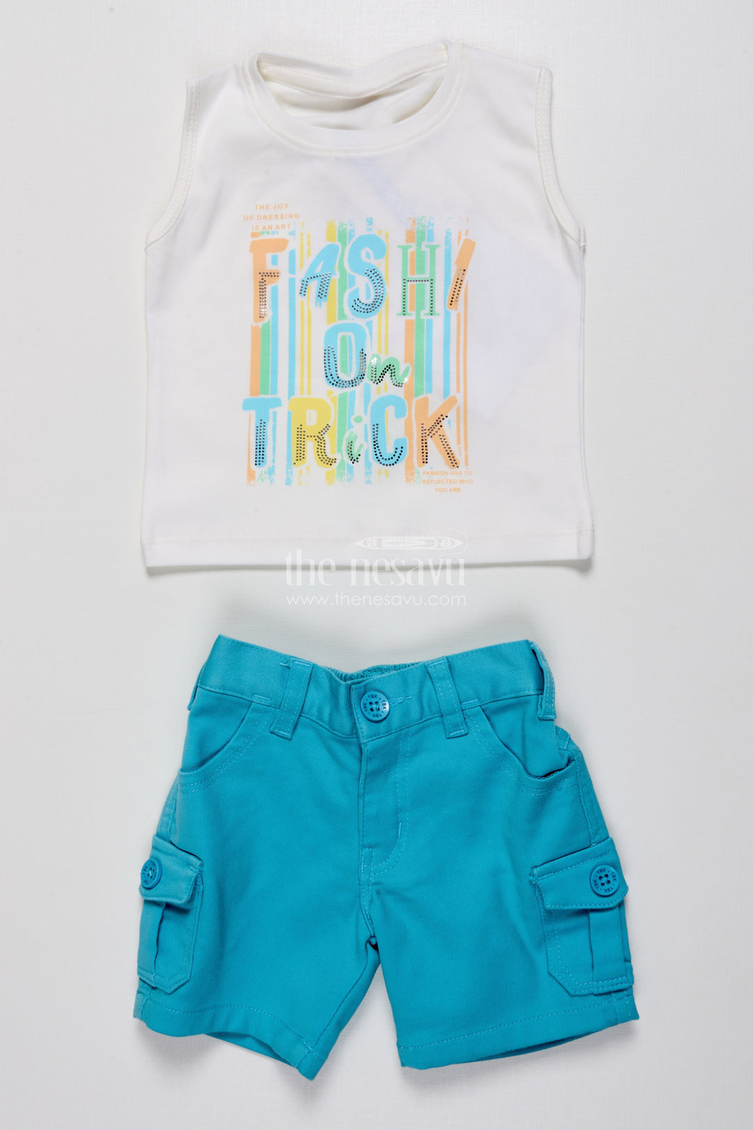 The Nesavu Boys Casual Set Toddler Boys Casual Set with Striped Shirt and T-Shirt Combo Nesavu Nesavu toddler boys casual outfit striped cotton shirt graphic tee summer days