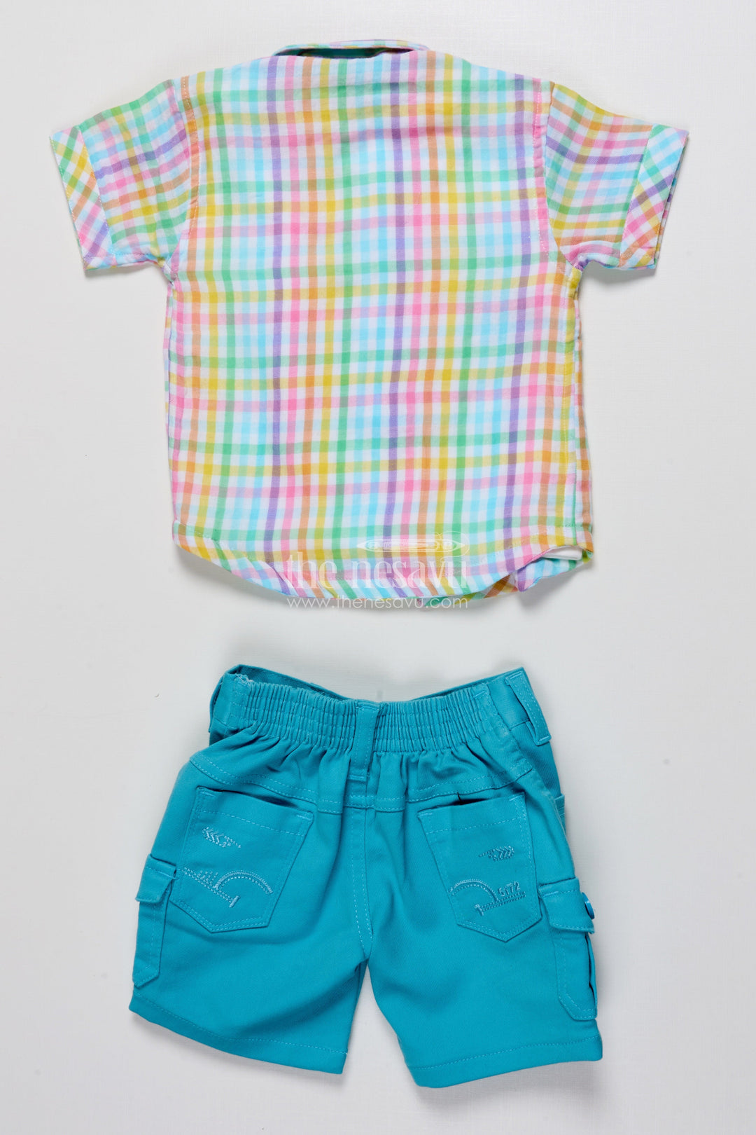 The Nesavu Boys Casual Set Toddler Boys Casual Set with Striped Shirt and T-Shirt Combo Nesavu Nesavu toddler boys casual outfit striped cotton shirt graphic tee summer days