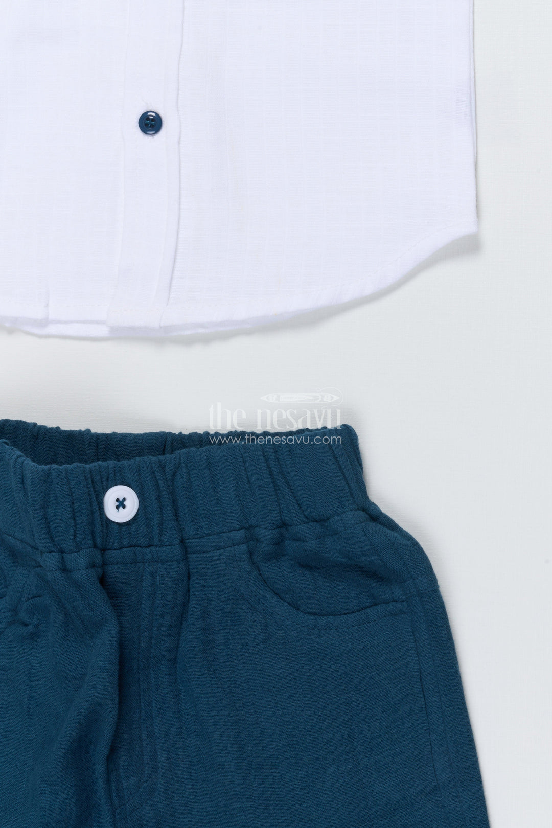The Nesavu Boys Casual Set Toddler Boys Casual Shirt and Shorts Set for Everyday Comfort Nesavu Nesavu toddler boys cotton casual set daycare playtime everyday wear