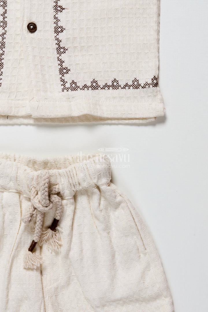 The Nesavu Boys Casual Set Toddler Boys Cotton Embroidered Set for Traditional Occasions Nesavu Nesavu toddler boys embroidered cotton set festive functions traditional events