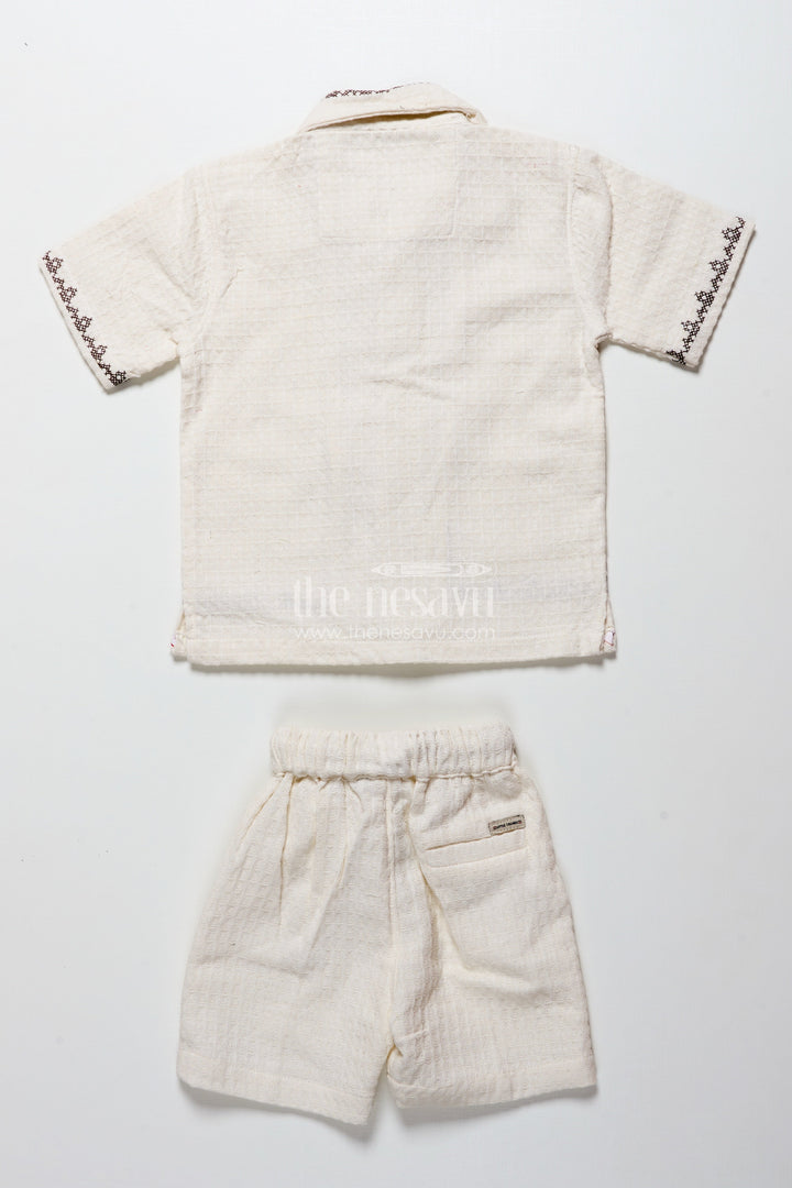 The Nesavu Boys Casual Set Toddler Boys Cotton Embroidered Set for Traditional Occasions Nesavu Nesavu toddler boys embroidered cotton set festive functions traditional events