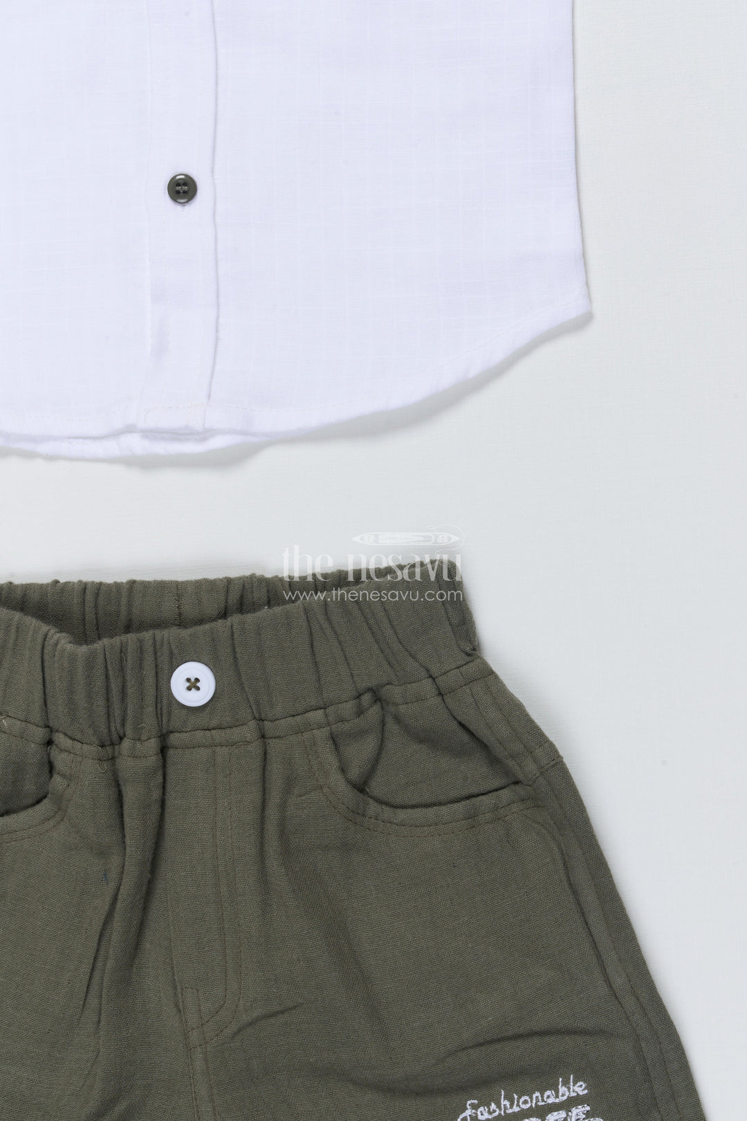 The Nesavu Boys Casual Set Toddler Boys Cotton Outfit for Everyday Play and Casual Dressing Nesavu Nesavu boys cotton casual shirt shorts set toddlers  perfect daily play comfort