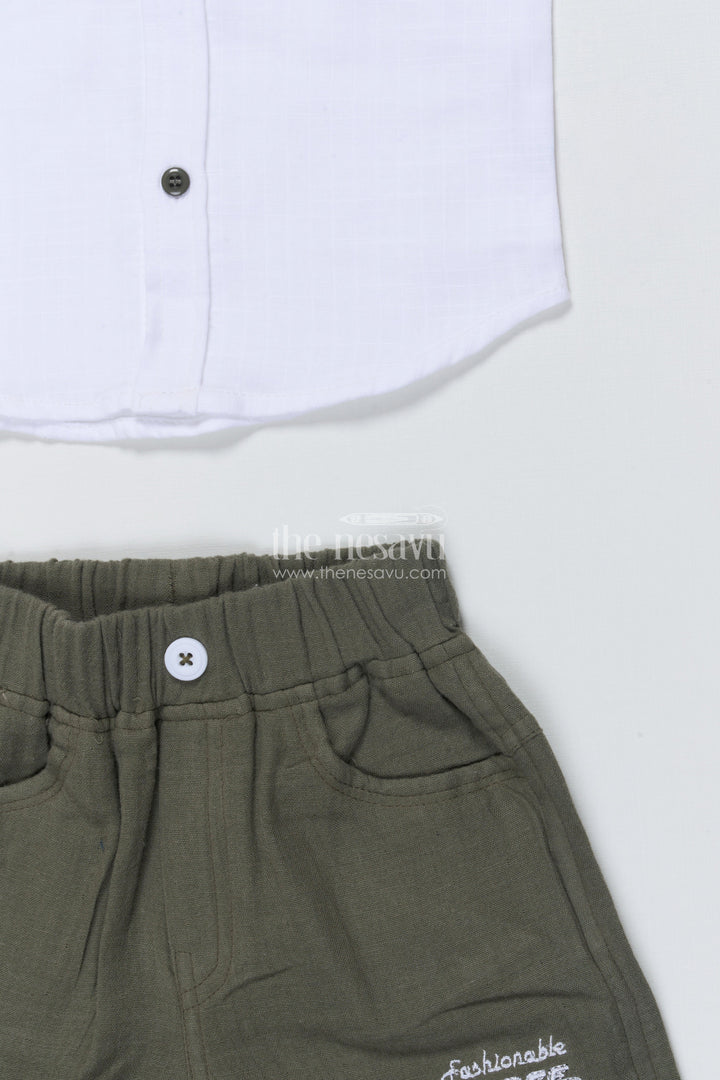 The Nesavu Boys Casual Set Toddler Boys Cotton Outfit for Everyday Play and Casual Dressing Nesavu Nesavu boys cotton casual shirt shorts set toddlers  perfect daily play comfort