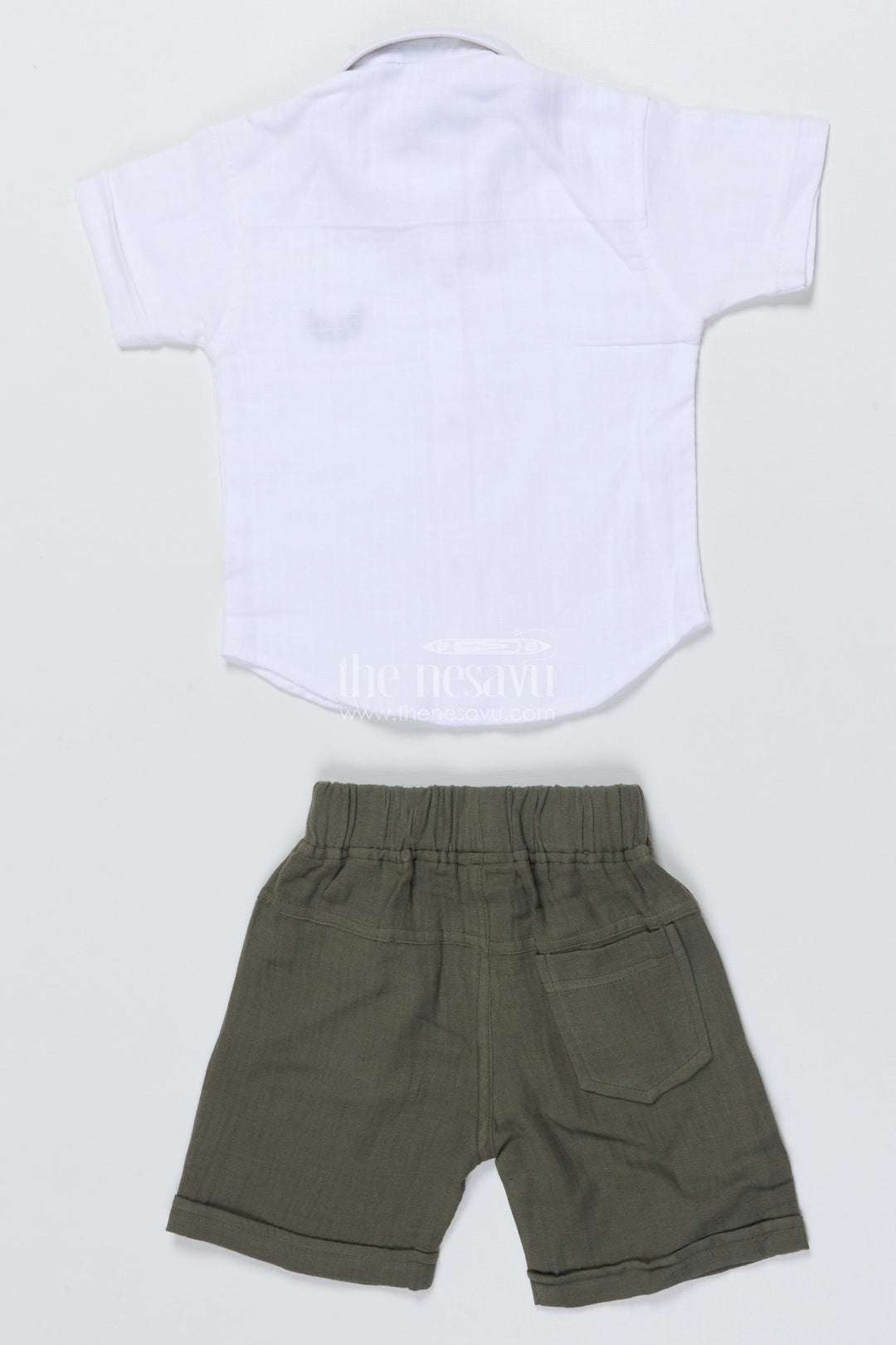 The Nesavu Boys Casual Set Toddler Boys Cotton Outfit for Everyday Play and Casual Dressing Nesavu Nesavu boys cotton casual shirt shorts set toddlers  perfect daily play comfort