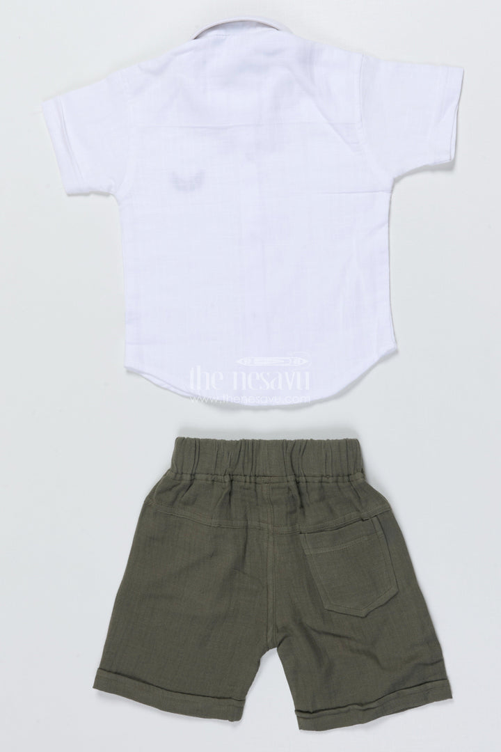The Nesavu Boys Casual Set Toddler Boys Cotton Outfit for Everyday Play and Casual Dressing Nesavu Nesavu boys cotton casual shirt shorts set toddlers  perfect daily play comfort