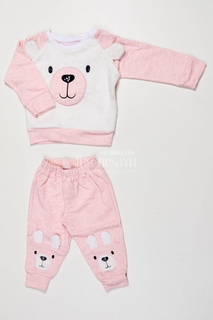 The Nesavu Boys Casual Set Toddler Boys Cotton Set with Printed Joggers for Cozy Casual Wear Nesavu 12 (3M) / Pink BCS521A-12 Nesavu toddler boys cotton jogger set printed tee everyday comfort cute casual style