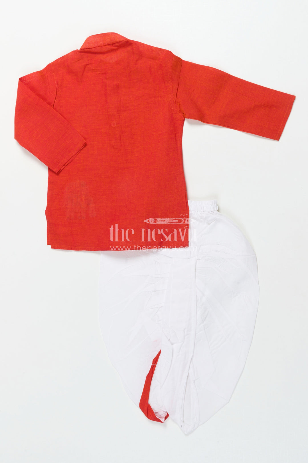 The Nesavu Boys Dothi Set Toddler Boys Dhoti Set for Temple Visits and Naming Ceremonies Nesavu Nesavu toddler boys handloom cotton dhoti set embroidery naming ceremony temple visits