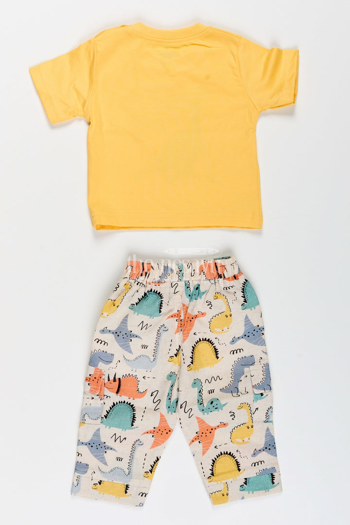 The Nesavu Boys Casual Set Toddler Boys Dinosaur Print Cotton Hoodie and T-Shirt Set Nesavu Nesavu toddler boys cotton hoodie set with dinosaur print and matching pants