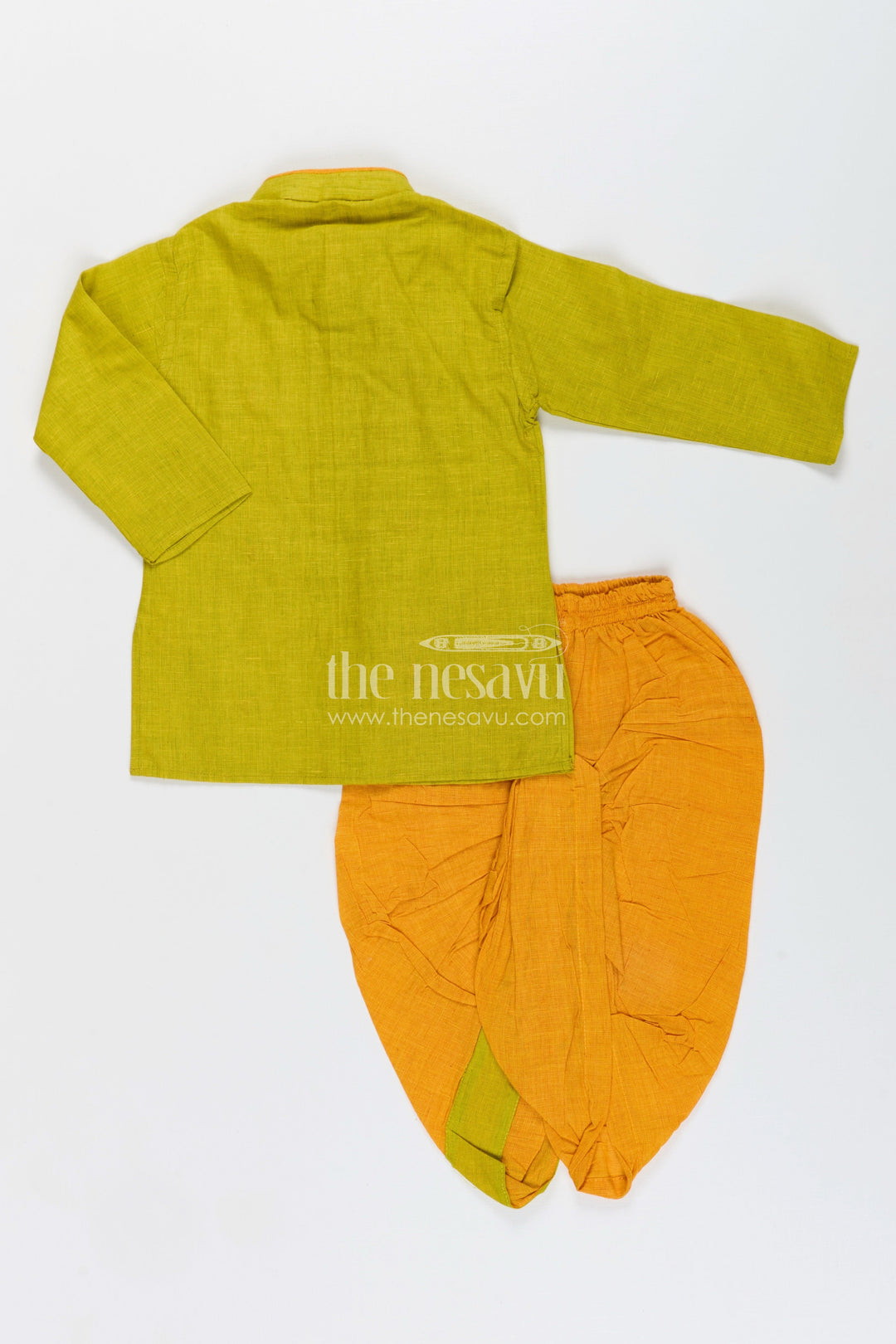 The Nesavu Boys Dothi Set Toddler boys embroidered dhoti set for festive and cultural functions Nesavu Nesavu toddler boys embroidered cotton dhoti set festive family occasions cultural dressing