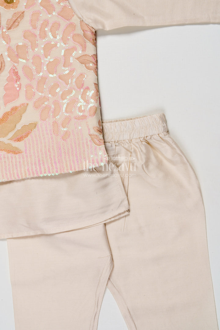 The Nesavu Boys Jacket Sets Toddler Boys Embroidered Jacket Set for Weddings and Cultural Day Nesavu Nesavu toddler boys jacket set sequin embroidery weddings festive functions