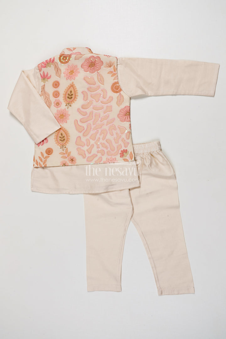 The Nesavu Boys Jacket Sets Toddler Boys Embroidered Jacket Set for Weddings and Cultural Day Nesavu Nesavu toddler boys jacket set sequin embroidery weddings festive functions