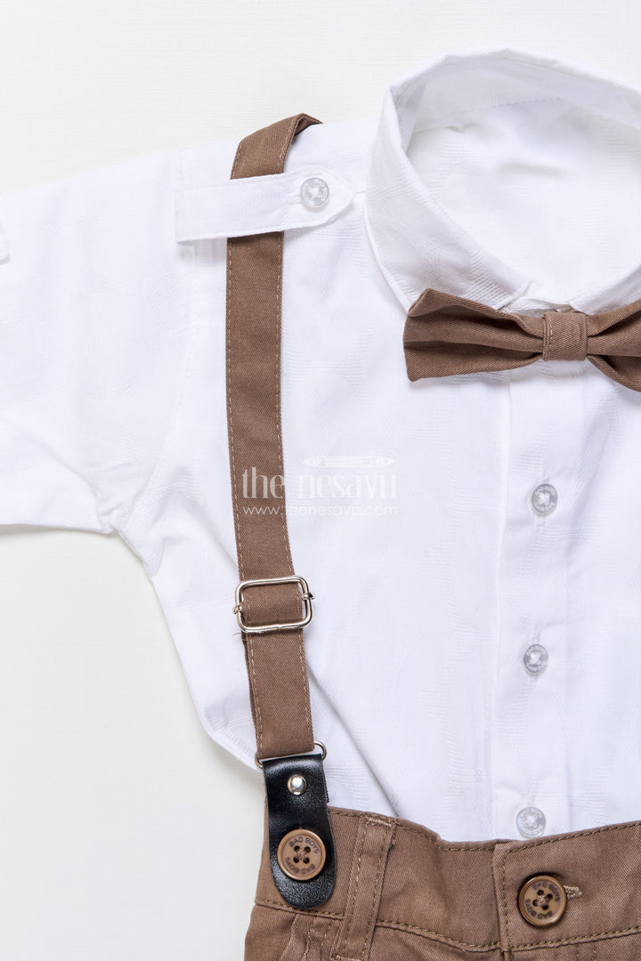 The Nesavu Boys Casual Set Toddler Boys Ethnic Casual Outfit for Home Functions and Playdates Nesavu Nesavu toddler boys ethnic casual set printed shirt belt daily wear functions