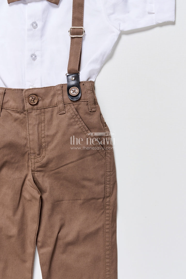 The Nesavu Boys Casual Set Toddler Boys Ethnic Casual Outfit for Home Functions and Playdates Nesavu Nesavu toddler boys ethnic casual set printed shirt belt daily wear functions