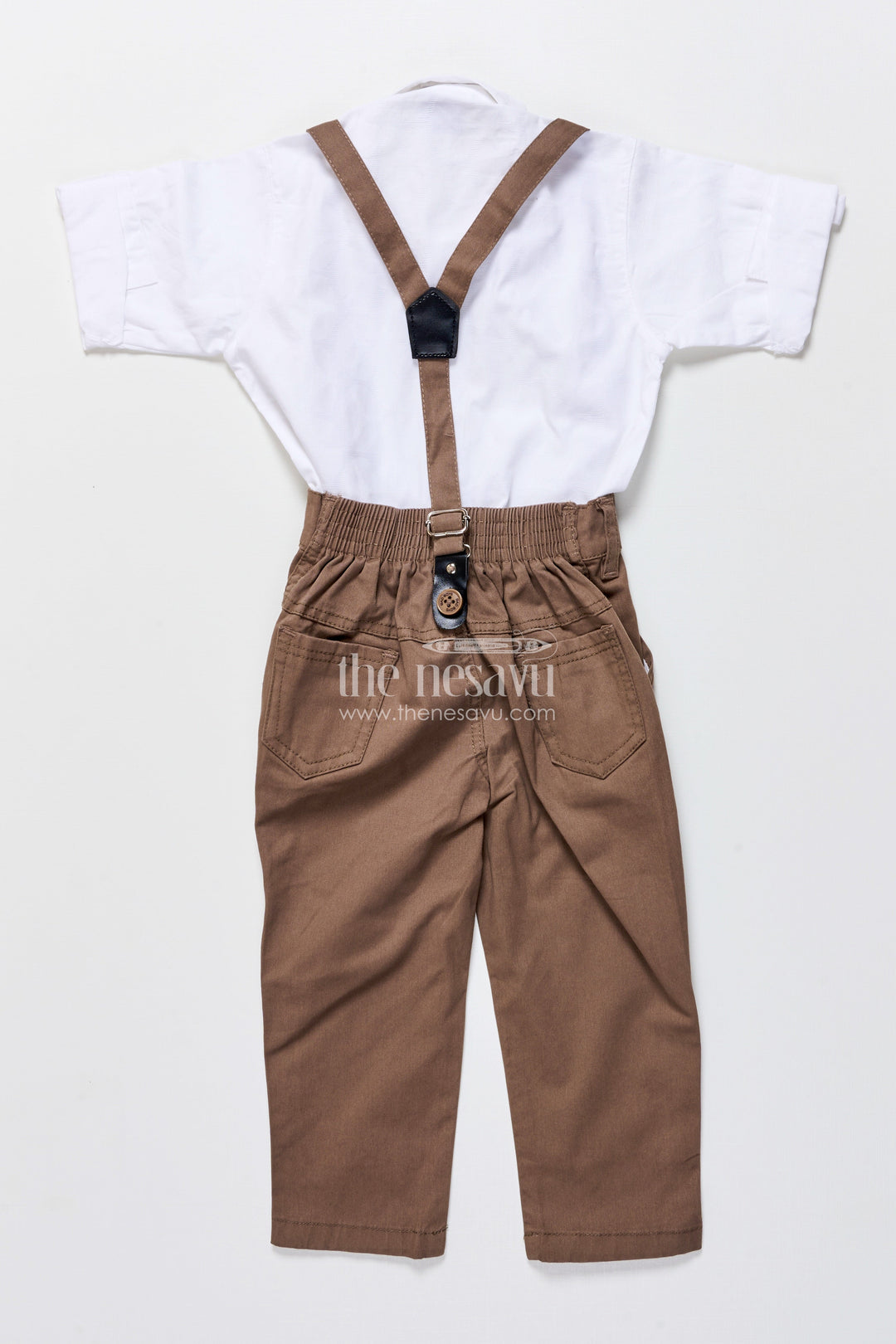 The Nesavu Boys Casual Set Toddler Boys Ethnic Casual Outfit for Home Functions and Playdates Nesavu Nesavu toddler boys ethnic casual set printed shirt belt daily wear functions