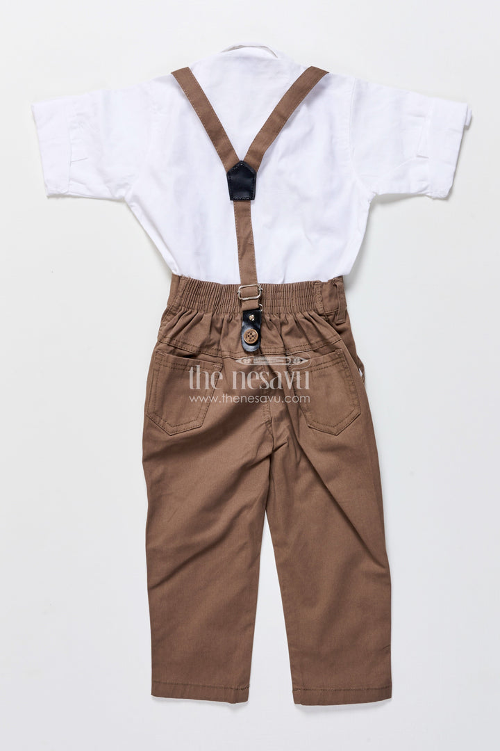The Nesavu Boys Casual Set Toddler Boys Ethnic Casual Outfit for Home Functions and Playdates Nesavu Nesavu toddler boys ethnic casual set printed shirt belt daily wear functions