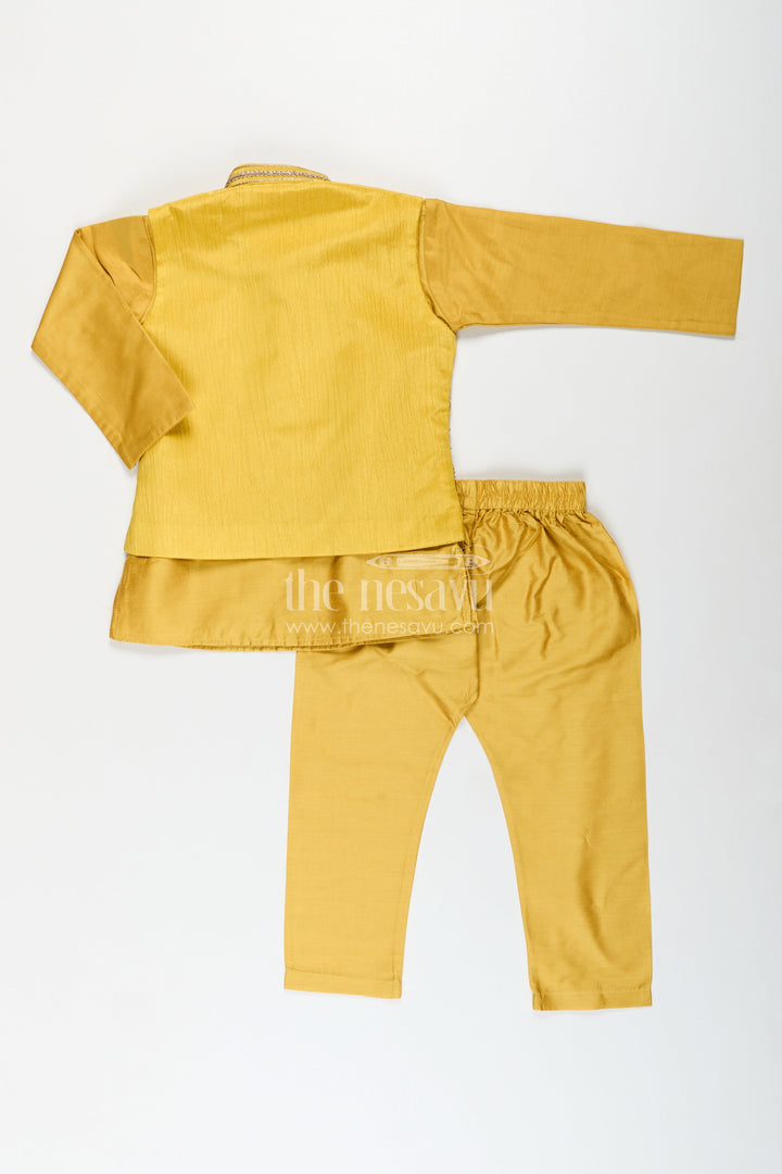 The Nesavu Boys Jacket Sets Toddler Boys Ethnic Jacket Set for Weddings and Festive Events Nesavu Nesavu toddler boys ethnic jacket set designer embroidery weddings festivals