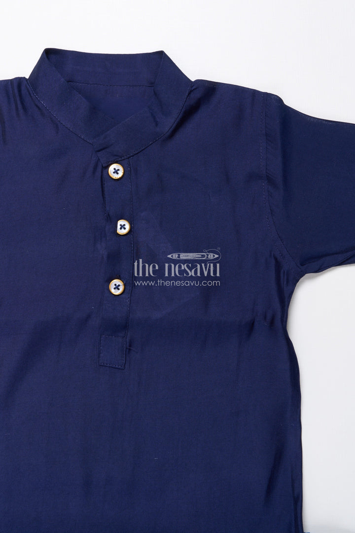 The Nesavu Boys Kurtha Set Toddler Boys Ethnic Kurta Set with Digital Print Jacket for Cultural Events Nesavu Nesavu toddler boys kurta set printed jacket festive functions school ethnic days