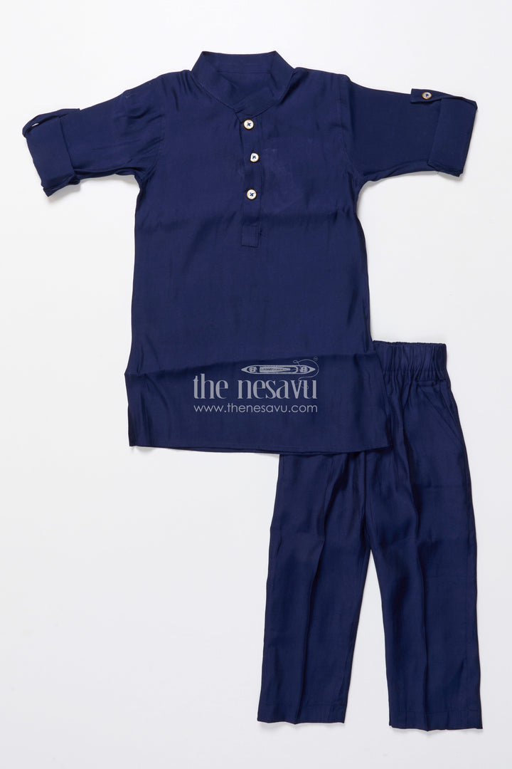 The Nesavu Boys Kurtha Set Toddler Boys Ethnic Kurta Set with Digital Print Jacket for Cultural Events Nesavu Nesavu toddler boys kurta set printed jacket festive functions school ethnic days
