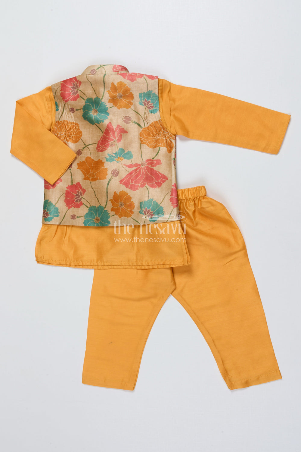 The Nesavu Boys Jacket Sets Toddler Boys Festive Jacket Set for Weddings and Ethnic Day Nesavu Nesavu toddler boys festive jacket set digital print weddings ethnic functions