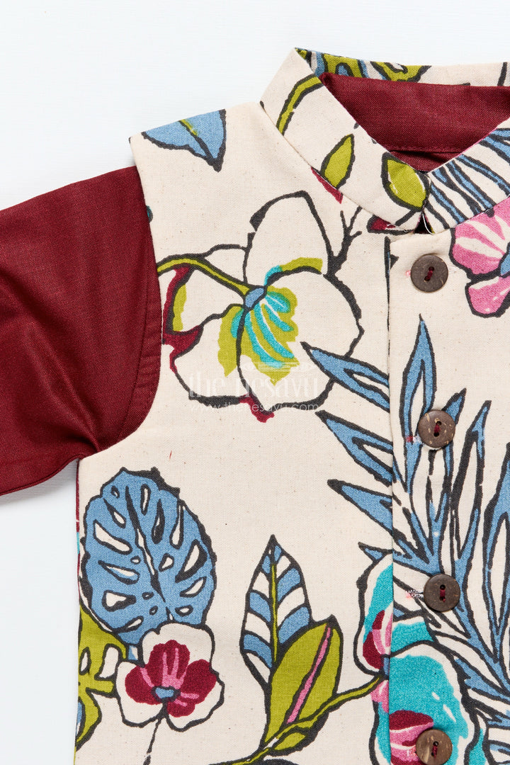 The Nesavu Boys Jacket Sets Toddler Boys Festive Jacket Set for Weddings and Family Events Nesavu Nesavu toddler boys ethnic jacket set weddings traditional events family celebrations