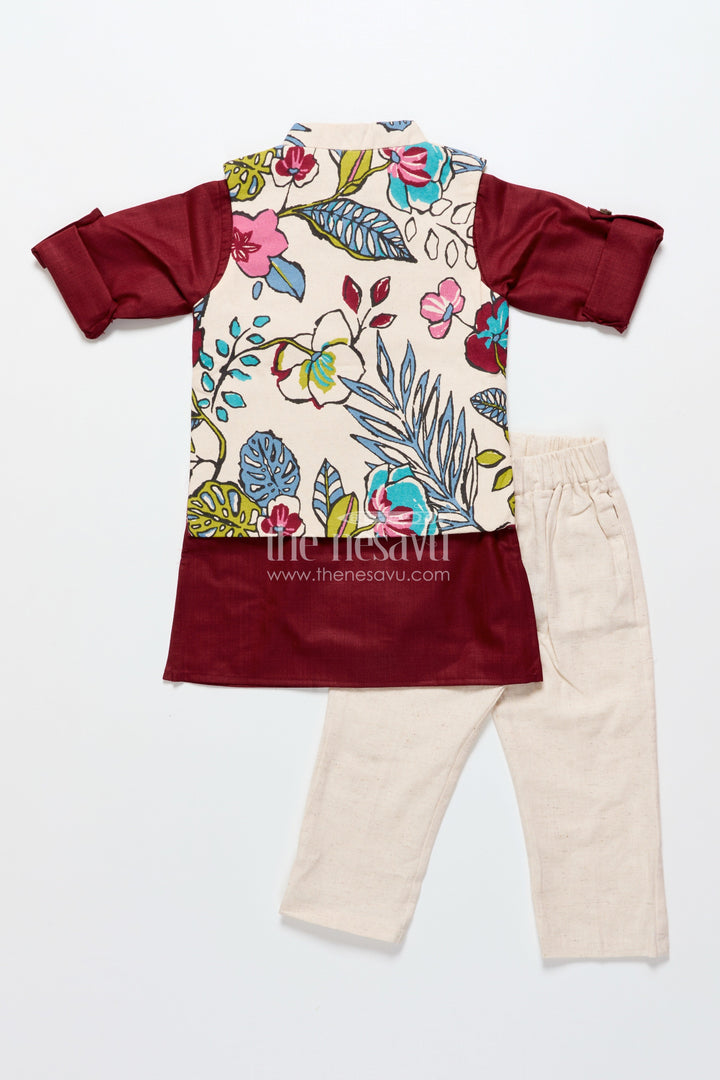 The Nesavu Boys Jacket Sets Toddler Boys Festive Jacket Set for Weddings and Family Events Nesavu Nesavu toddler boys ethnic jacket set weddings traditional events family celebrations