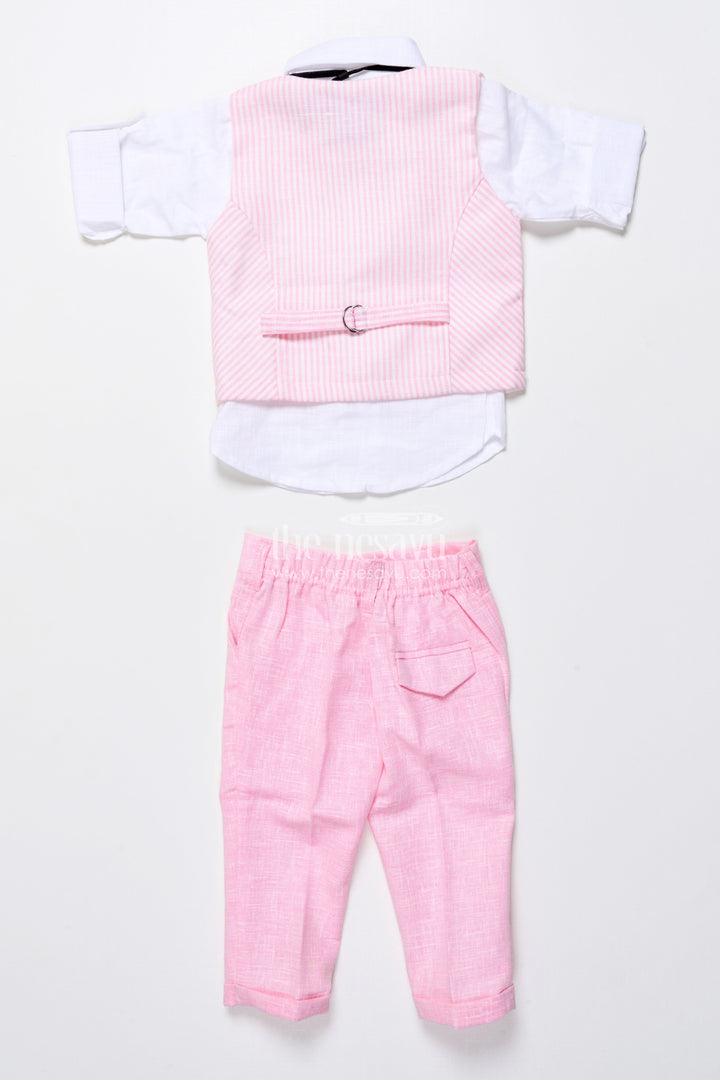 The Nesavu Boys Casual Set Toddler Boys Festive Outfit with Animal Embroidery Jacket and Cotton Pants Nesavu Nesavu toddler boys festive cotton outfit embroidered jacket bow tie ceremonies