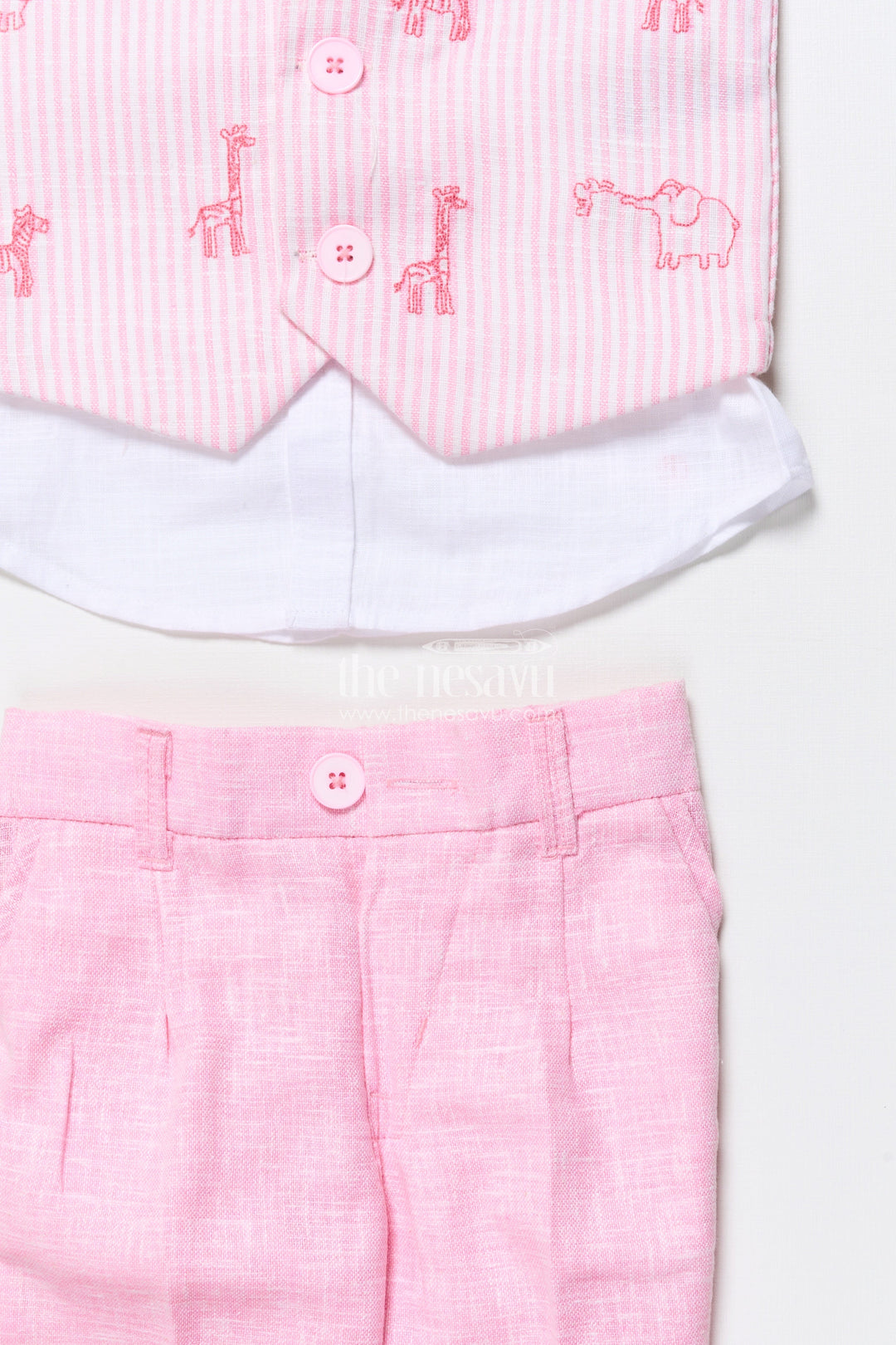 The Nesavu Boys Casual Set Toddler Boys Festive Outfit with Animal Embroidery Jacket and Cotton Pants Nesavu Nesavu toddler boys festive cotton outfit embroidered jacket bow tie ceremonies