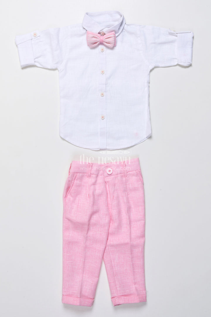 The Nesavu Boys Casual Set Toddler Boys Festive Outfit with Animal Embroidery Jacket and Cotton Pants Nesavu Nesavu toddler boys festive cotton outfit embroidered jacket bow tie ceremonies