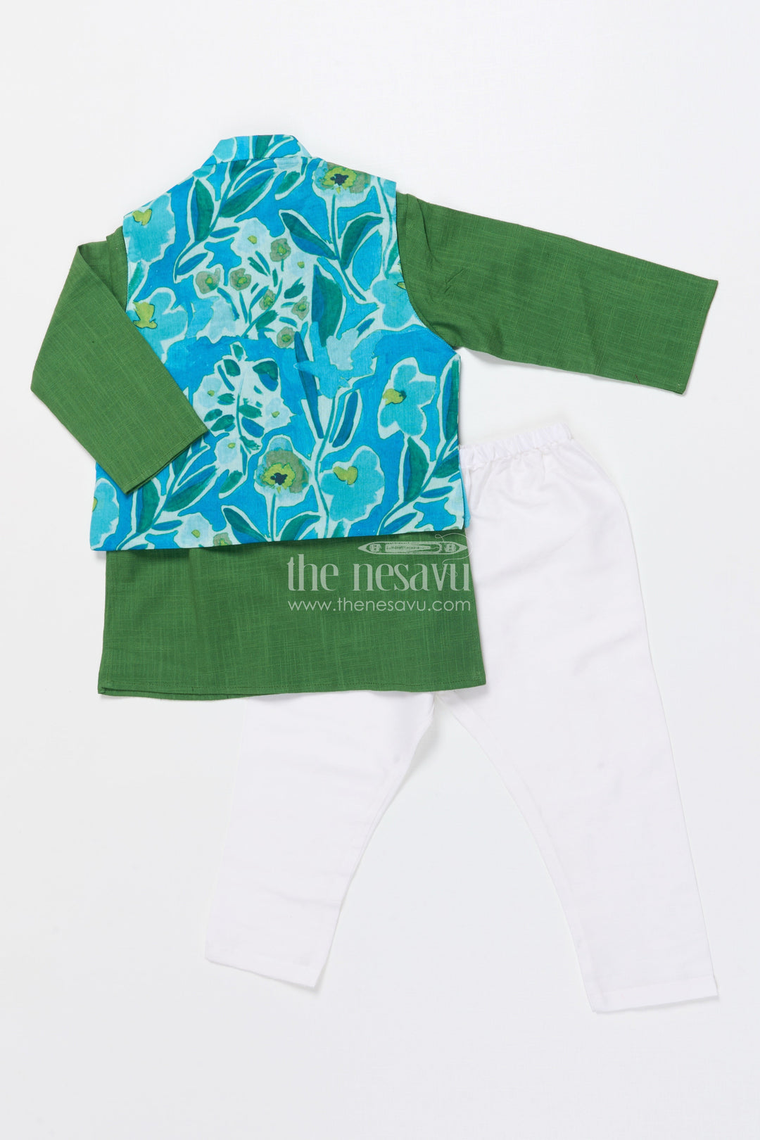 The Nesavu Boys Jacket Sets Toddler Boys Jacket Set for Festive Functions and Weddings Nesavu Nesavu toddler boys festive jacket set digital print weddings celebrations