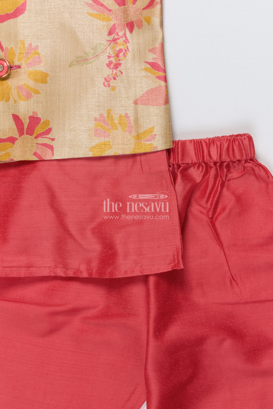 The Nesavu Boys Jacket Sets Toddler Boys Jacket Set with Printed Festive Waistcoat Nesavu Nesavu toddler boys jacket set digital print festive waistcoat ethnic occasions