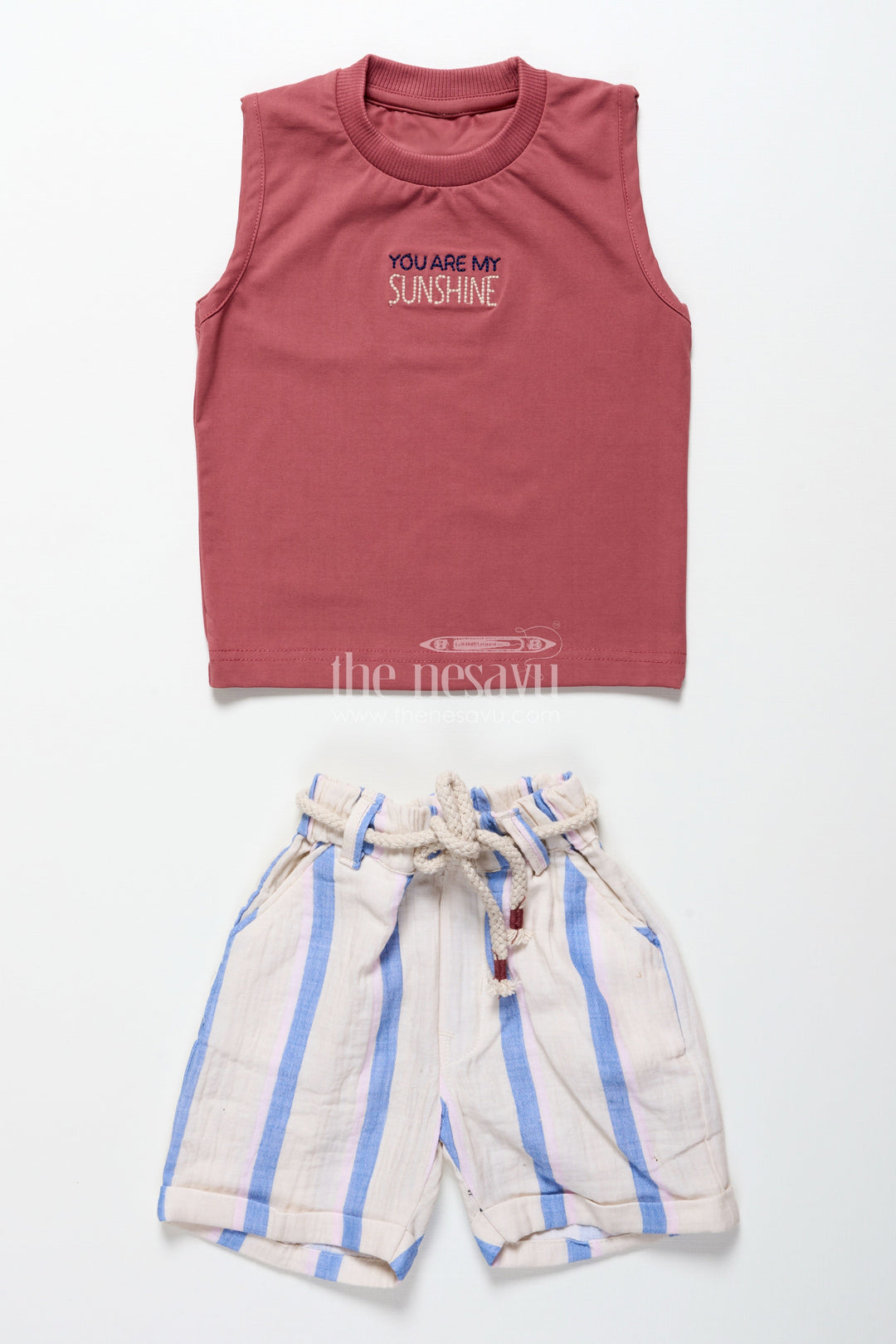 The Nesavu Boys Casual Set Toddler Boys Muslin Striped Cotton Set for Summer and Everyday Dressing Nesavu Nesavu toddler boys striped muslin cotton set everyday summer comfort casual wear