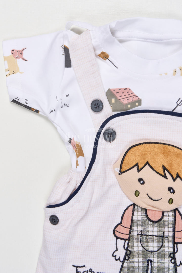 The Nesavu Boys Casual Set Toddler Boys Printed Cotton Outfit for Lounge and Play Nesavu Nesavu printed cotton romper-style outfit baby boys  perfect playtime summer lounging