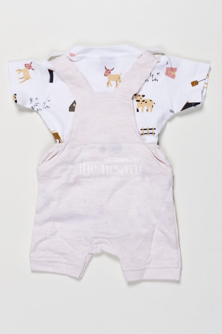 The Nesavu Boys Casual Set Toddler Boys Printed Cotton Outfit for Lounge and Play Nesavu Nesavu printed cotton romper-style outfit baby boys  perfect playtime summer lounging