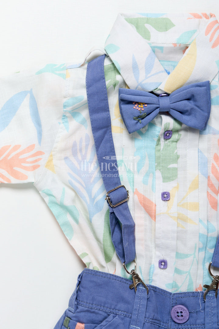 The Nesavu Boys Casual Set Toddler Boys Printed Cotton Shirt and Pant Set for Everyday Fun Nesavu Nesavu toddler boys cotton digital print set everyday wear playdates preschool