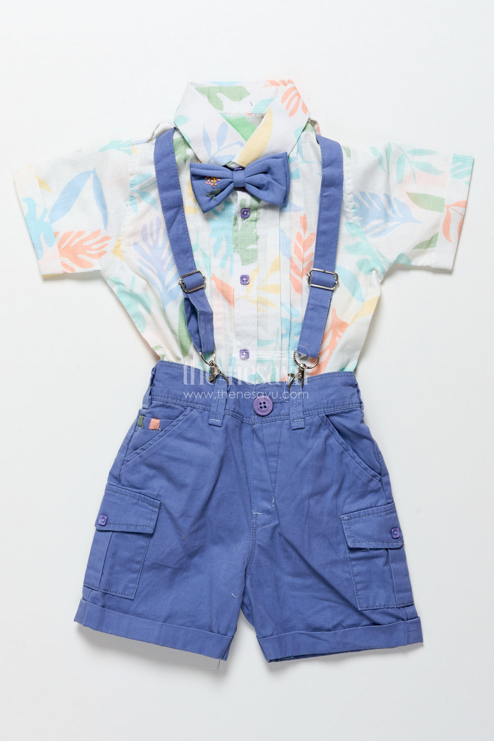 The Nesavu Boys Casual Set Toddler Boys Printed Cotton Shirt and Pant Set for Everyday Fun Nesavu Nesavu toddler boys cotton digital print set everyday wear playdates preschool