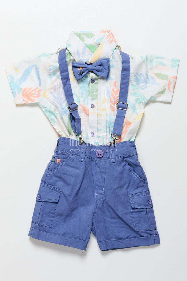 The Nesavu Boys Casual Set Toddler Boys Printed Cotton Shirt and Pant Set for Everyday Fun Nesavu Nesavu toddler boys cotton digital print set everyday wear playdates preschool