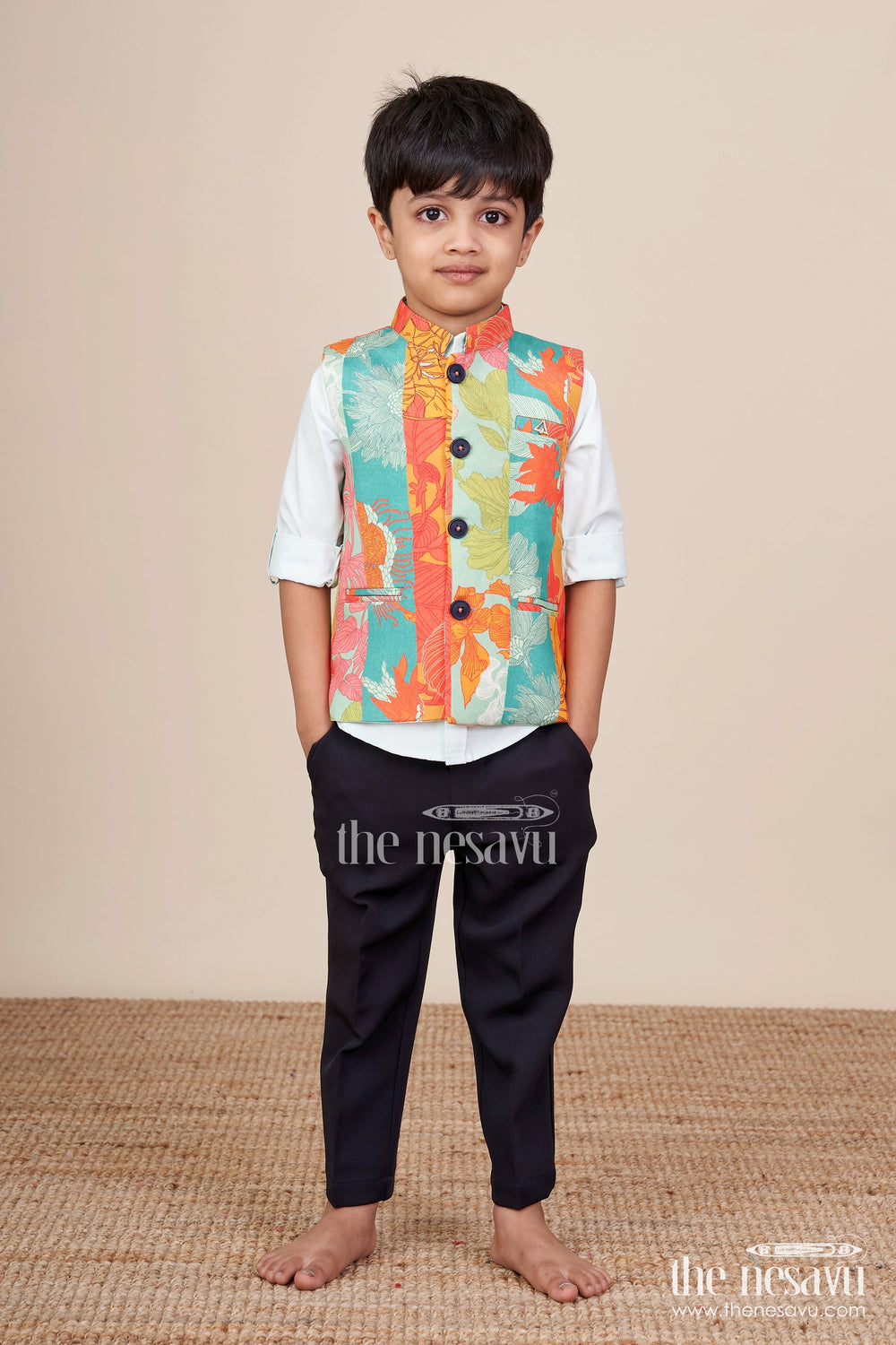 The Nesavu Boys Jacket Sets Toddler Boys Printed Jacket Set for Playful Festive Dressing Nesavu Nesavu toddler boys printed jacket set festive fun birthday parties casual celebrations