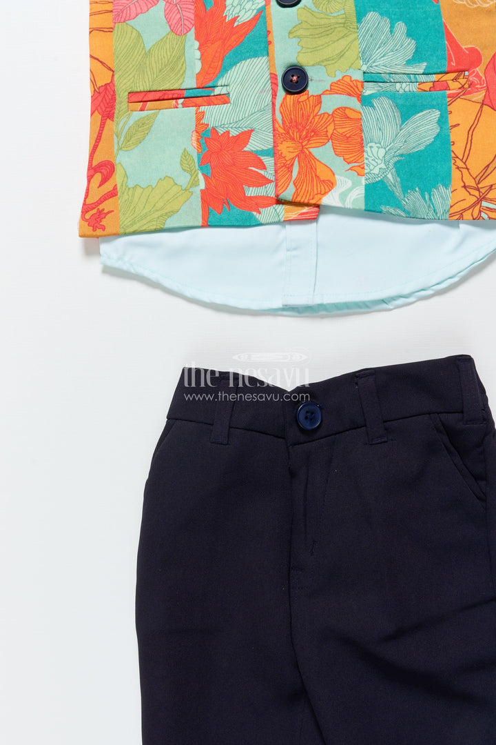 The Nesavu Boys Jacket Sets Toddler Boys Printed Jacket Set for Playful Festive Dressing Nesavu Nesavu toddler boys printed jacket set festive fun birthday parties casual celebrations