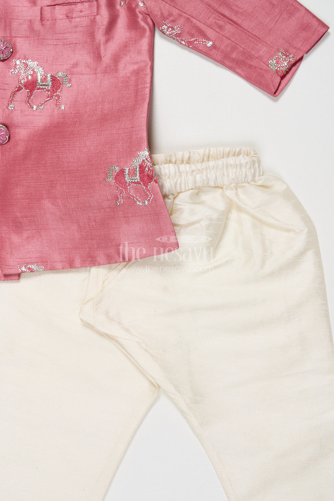 The Nesavu Boys Sherwani Toddler Boys Sherwani Set for Weddings and Ethnic Functions Nesavu Nesavu toddler boys sherwani set thread embroidery festive wedding wear