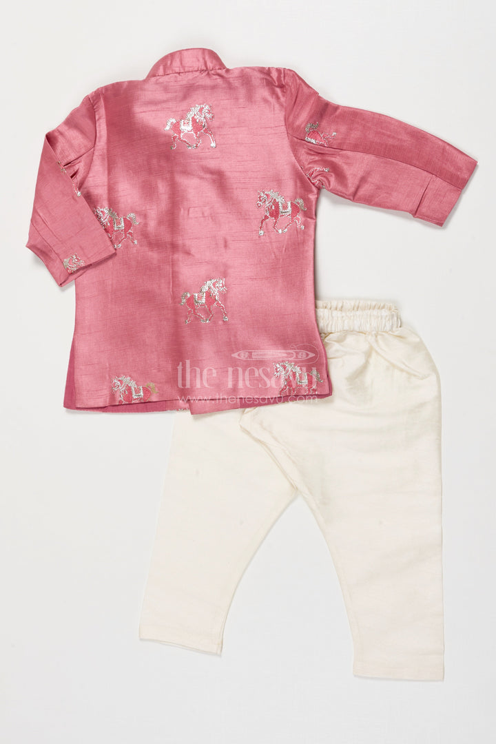 The Nesavu Boys Sherwani Toddler Boys Sherwani Set for Weddings and Ethnic Functions Nesavu Nesavu toddler boys sherwani set thread embroidery festive wedding wear