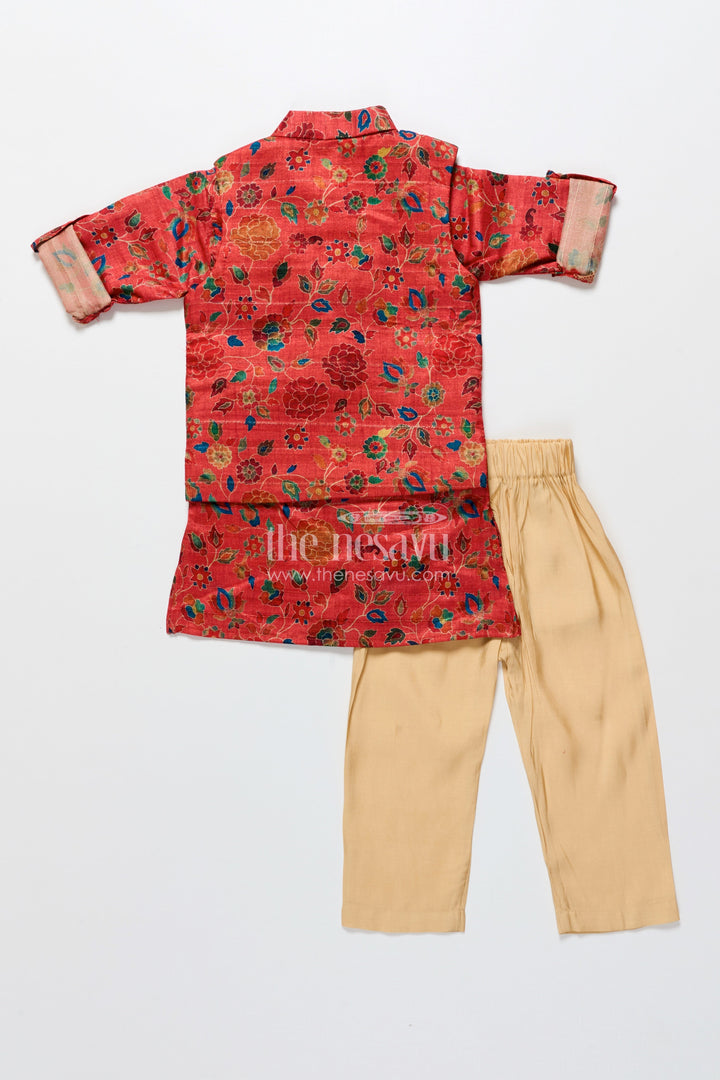 The Nesavu Boys Kurtha Set Toddler Boys Silk Blend Kurta Set for Weddings and Special Occasions Nesavu Nesavu toddler boys silk blend kurta set weddings ethnic functions traditional family events