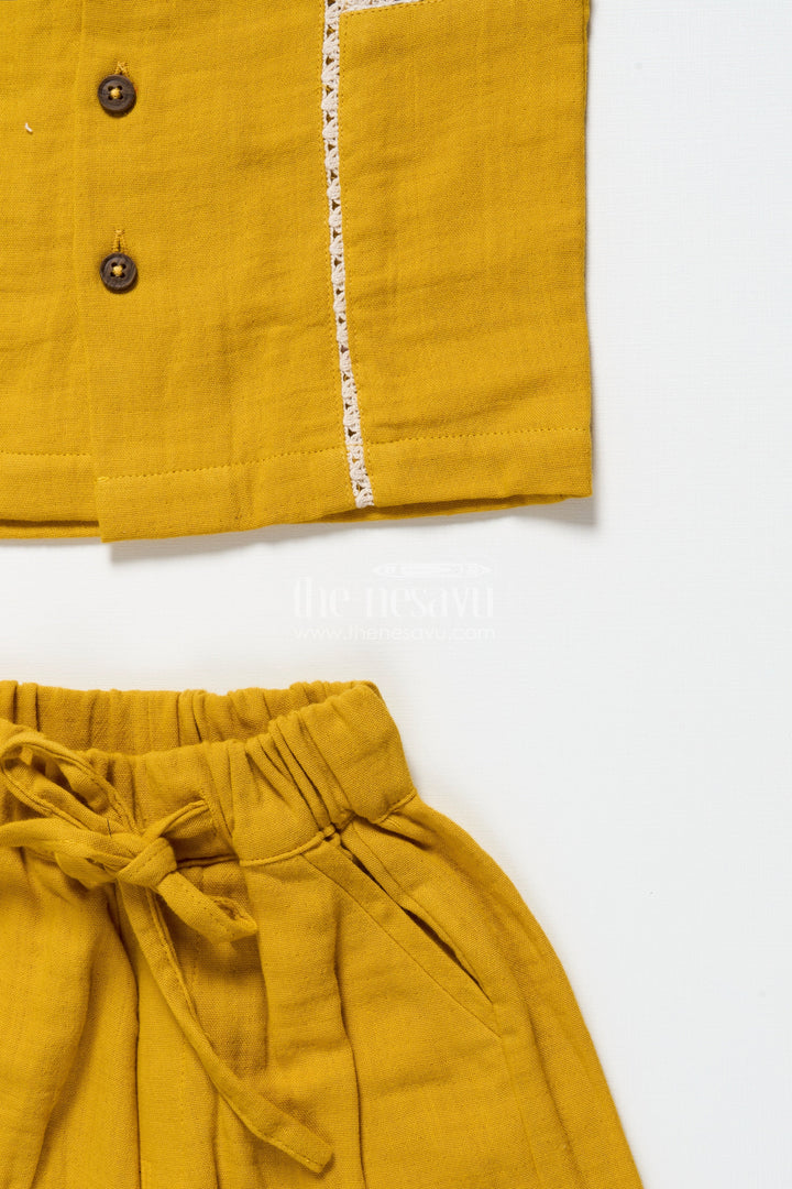 The Nesavu Boys Casual Set Toddler Boys Soft Muslin Set for Playdates and Daily Wear Nesavu Nesavu toddler boys muslin cotton set everyday use playdates warm weather comfort